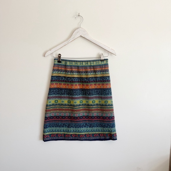 DUNQUE By Schweikardt Moden Multicolor Knit Cotton Skirt Womens XS Germany - Picture 2 of 7